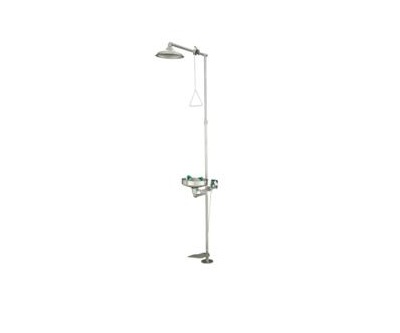 CHUVEIRO COM LAVA-OLHOS DE EMERGÊNCIA EM AÇO INOX - CL-052