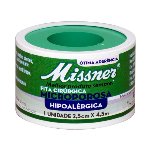 FITA MICROPORE BRANCA - 2,5 CM X 4,5 METROS