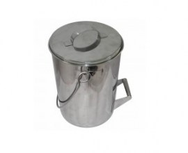 BALDE EM AÇO INOX 304 COM TAMPA