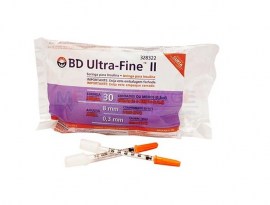 Seringa Descartável Ultrafine De Insulina 0,3 Ml - 8x3 - 10 Unid
