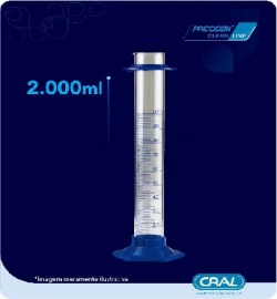 Proveta De Vidro Base Plástica Graduada - 2.000 Ml - Cral