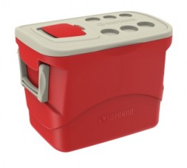 Caixa Térmica Com Termômetro Vermelha - 50 Litros