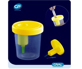 Coletor De Urina Estéril Com Dispositivo De Transferência - 120 Ml - 200 Unid - Cral