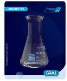 ERLENMEYER DE VIDRO BOCA ESTREITA - 100 ML