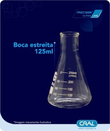 ERLENMEYER DE VIDRO BOCA ESTREITA - 125 ML