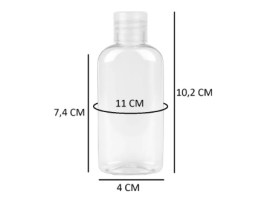 Frasco Pet Oval Flip Top Transparete 60 Ml - 100 Unid