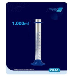 Proveta de Vidro com Base Plástica - 1.000 Ml - Cral