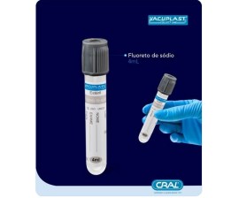 Tubo De Vácuo (Plástico) Fluoreto De Sódio - 2 Ml - 100 Unid - Cral