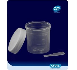 Coletor Universal Com Pá Tampa Branca Individual - 100 Ml - 500 Unid - Cral