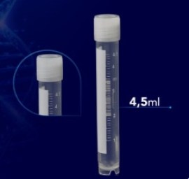 Tubo Criogênico Graduado 4,5ml Com Tampa Rosca Externa Estéril - 50 Unid - Bionaky