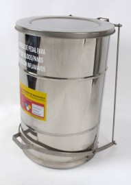 Lixeira De Segurança Em Aço Inox Com Pedal - 50 Litros - TK14116