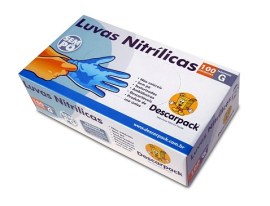 Luva de Procedimento Nitrílica Azul - Média - 100 Unid - Descarpack